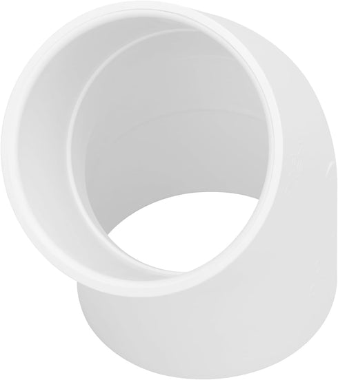 3" 45 Degree PVC Elbow Pipe Fitting Connector, Socket x Socket for Home Sewer Plumbing Water Line