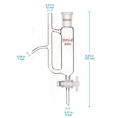 stonylab Water Oil Receiver Separator with 24/40 Lab Supply, 60 ml