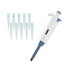 ULAB Single Channel Pipettor with 1pc Adjustable Volume Micro Pipette and 500pcs Tips, Blue Color