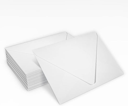 LUXPaper A2 Contour Flap Invitation Envelopes | White | 4 3/8" x 5 3/4" | 80lb. Text | 100% Recycled | 50 Qty