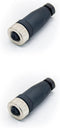2 Pcs M12 Connector 4 pin Female D Code Straight Unshielded Sensor Plug Adapter for Field Assembly