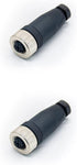 2 Pcs M12 Connector 4 pin Female D Code Straight Unshielded Sensor Plug Adapter for Field Assembly