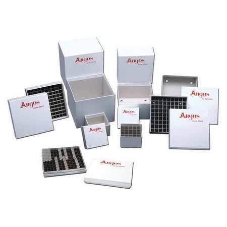 Argos R3025A White Cryo/Freezer Box with 25 Place Insert, 3" Length x 3" Width x 2" Height