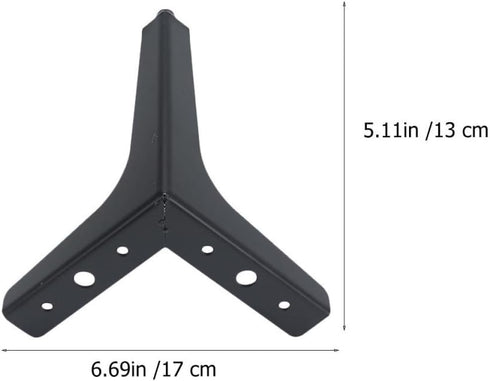 17cm PRETYZOOM Metal Furniture Support Feet Sofa Cabinet Legs, Matte Black Tripod Design, Height, Replacement Legs