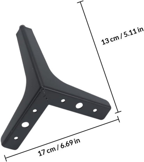 17cm Kisangel Matte Black Metal Sofa Legs and Cabinet Support Feet Furniture Replacement Legs for Tv Stand, Coffee