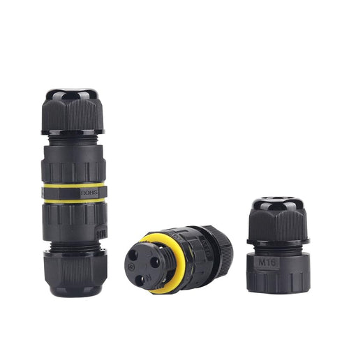 IP68 Waterproof 2 Way 2 Pin Junction Box, Electrical Cable Connector, 5 Pack 17.5A 400V M16 Wire Range