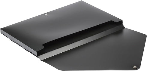 JAM PAPER Plastic Portfolio with Snap Closure, Large, 11 x 17 x 3/4, Black, Sold Individually
