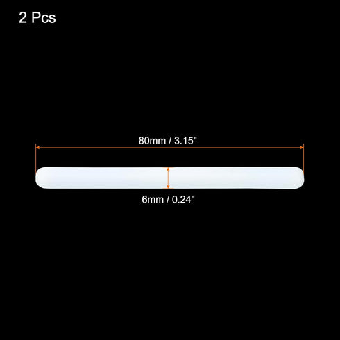 MECCANIXITY Magnetic Stirrer Mixer Stir Bar Rod 80mm/3.15" Cylinder Shape PTFE Coating Magnet White for Laboratory 2Pcs