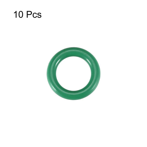 uxcell Fluorine Rubber O-Rings, 11mm OD 7mm ID 2mm Width FKM Seal Gasket for Machinery Plumbing, Green, Pack of 10