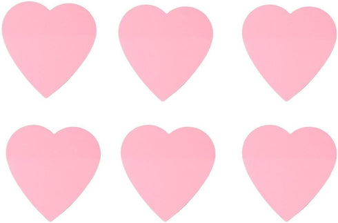 dohobby 300 Sheets Heart Shaped Sticky Notes - Pink Translucent Love Self-Adhesive Notepad for Office Home (6 Packs)
