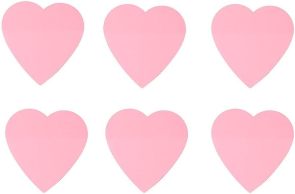 dohobby 300 Sheets Heart Shaped Sticky Notes - Pink Translucent Love Self-Adhesive Notepad for Office Home (6 Packs)
