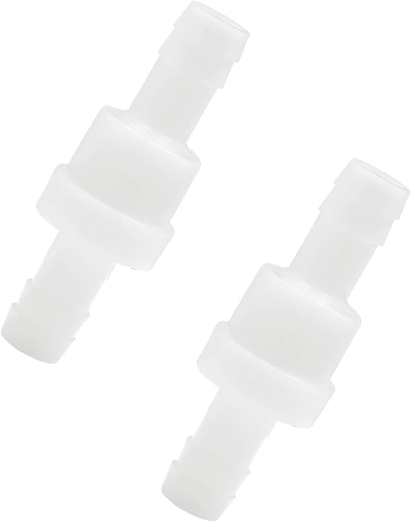 2Pcs Check Valve 1/2" Plastic Barb Hose, One Way Inline Check Valve for Fuel, Gas, Liquid, Air