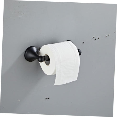 LIFKOME 4-Piece Set Bathroom Towel Rack Zinc Alloy and Stainless Steel Wall-Mounted Towel Holder Hooks Black Finish