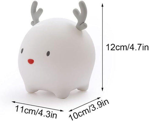 TTBDDDYH Touch Control Bedside Lamp, Moe Deer Shape Sensor Night Light, Creative Silicone LED Pat Pat Light, with USB