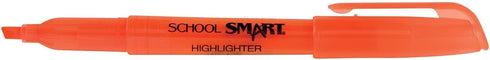 School Smart Highlighters, Pen Style, Chisel Tip, Orange, Pack of 12