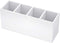 NIUBEE Acrylic Pen Holder 4 Compartments, White Pencil Organizer Cup for Countertop Desk Storage
