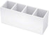 NIUBEE Acrylic Pen Holder 4 Compartments, White Pencil Organizer Cup for Countertop Desk Storage