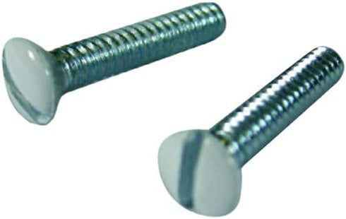 L.H. Dottie 416WHT White Wall Plate Screw, Oval Head, Slotted, No.6-32 TPI by 1-Inch Length, 50-Pack