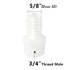 Quickun Plastic Hose Barb Fitting, 5/8" Barb to 3/4" Male Thread White Adapter Union Fitting (Pack of 5)