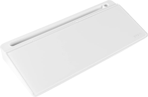 VIVO Glass 16 x 7 inch Dry Erase Board with Storage, Desktop Whiteboard Organizer with Hidden Compartments, DESK-WB16A