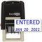 ExcelMark Entered Self-Inking Rubber Date Stamp, Compact Size, Blue Ink