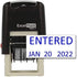 ExcelMark Entered Self-Inking Rubber Date Stamp, Compact Size, Blue Ink