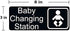 New Baby Changing Station Sign - 8 x 3 in with English and Symbol, Black for Men, Women, Unisex