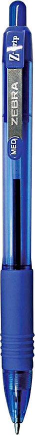 ZEBRA Z-Grip Retractable Ballpoint Pens Bulk Pack of 24, Medium Point 1.0 mm, 12 Black & 12 Blue Combo