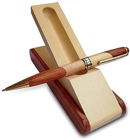 Luxury Wooden Ballpoint Pen Gift Set with Business Case Display, Nice Writing Pen with Gel Ink Refills