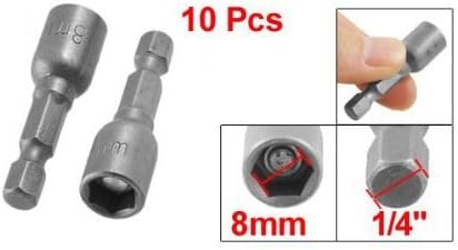Hex Magnetic Power 8mm 5/16 Socket Adapter Drill Bit Nut Driver Set, 10-Piece for Power Tools
