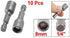 Hex Magnetic Power 8mm 5/16 Socket Adapter Drill Bit Nut Driver Set, 10-Piece for Power Tools