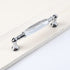 Generic Silver and Black Long Crystal Handle Bedside Dressing Table Zinc Alloy Handle