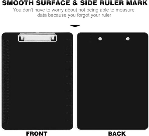 HERKKA 25 Pack Plastic Clipboards, Black Color Low Profile Clipboards for Office, A4 Letter Size