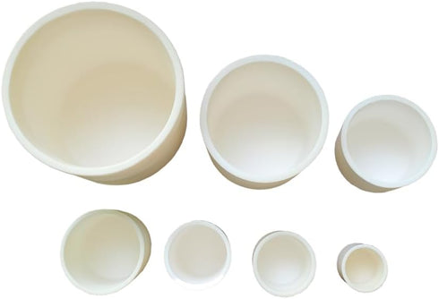 OTOOLWORLD 99.3% Alumina Crucible, Al2O3 Aluminum Oxide Assay Crucible for Lab (F40*60MM)