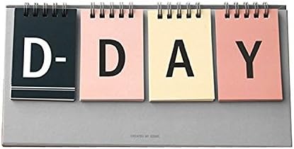D-Day Perpetual Desk Calendar, D-Day Count Down Flip Calendar Desktop Easel Calendar, Spiral Bound Planner with