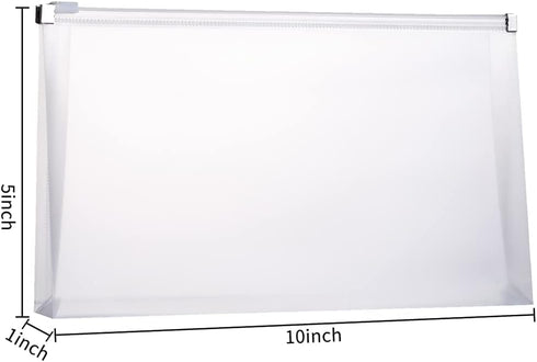 Plastic Envelopes with Zipper, 5 x 10 Clear Poly Envelope Folder, 20 Packs