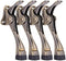 Gotega 4 Pack Kickdown Door Stopper with Adjustable Height and Rubber Tip, 4 Inches, Antique Bronze