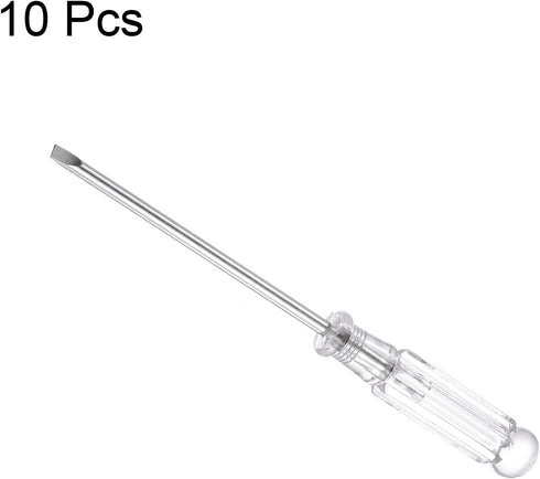 uxcell Mini Slotted Screwdriver, 3.0mm Flat Head, 115mm Length, 10 Pcs for Small Appliances Repair