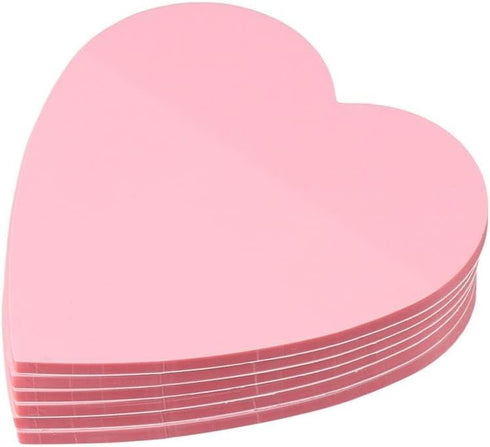 dohobby 300 Sheets Heart Shaped Sticky Notes - Pink Translucent Love Self-Adhesive Notepad for Office Home (6 Packs)
