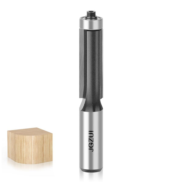 JGZUI Professional Extended Flush Trim Router Bits Set 1/2 Inch Shank, Extended Trimming