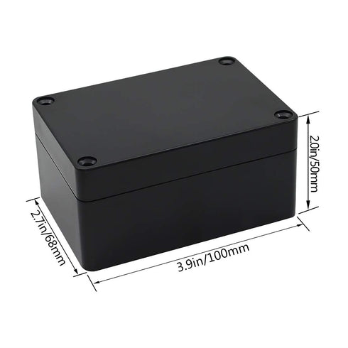 LeMotech Junction Box, IP65 Waterproof Project Box, Black Dustproof ABS Plastic Electrical Enclosure, 3.93x2.68x1.97