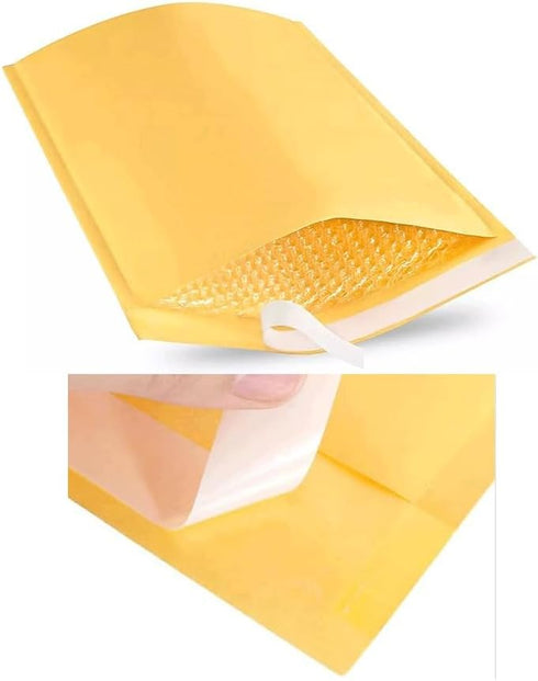 Kraft Bubble Mailers #0 Size - 6"Wx9.25"L Self Seal Closure Padded Cushion Shipping Envelopes Paper Bag 4PC