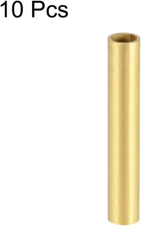 uxcell Brass Round Tube, 5mm OD, 0.5mm Wall Thickness, 30mm Length Seamless Pipe Tubing for DIY Crafts, 10 Pcs