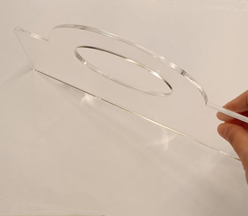 Oval Grip Charcuterie Board Handle Template, Acrylic Router Template for Home Kitchen Cutting Board Handle (11.75x4.1")