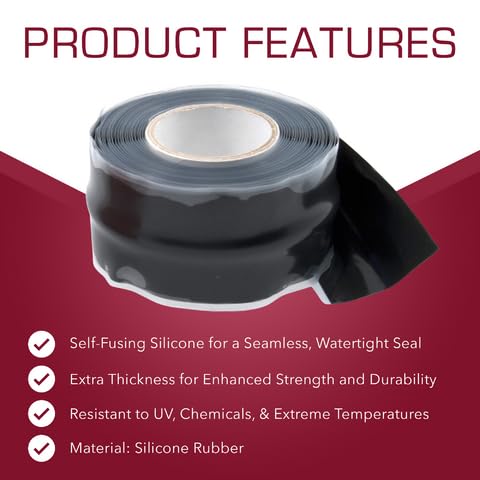 X-Treme Tape MOCAP Heavy Duty Waterproof Self Fusing Silicone Rubber Tape, 1-1/2 Inch x 10 Ft