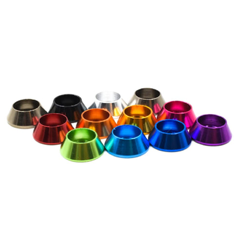 20pcs M6 Cone Cup Washers, Anodized Aluminum Alloy Screw Gasket Countersunk Washers (Black)