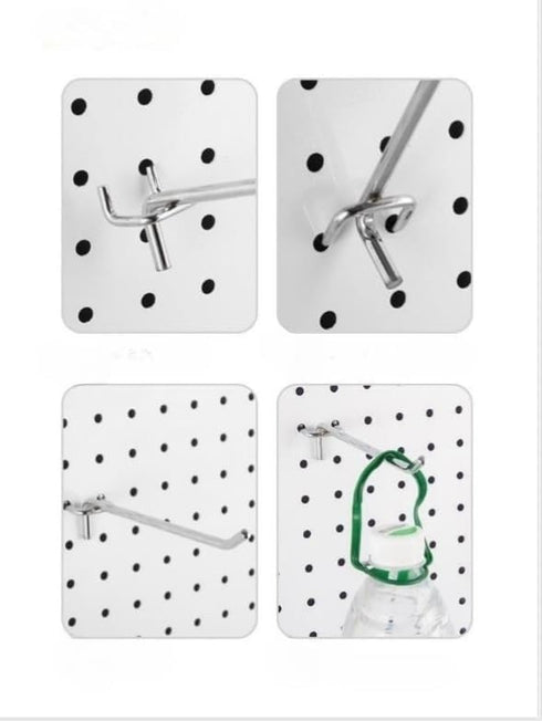 50pc Pegboard Hooks, L Style Long Shelving Hooks, Rustproof Peg Board Tool Utility Hooks Fit 1/4" or 1/8" (6Inch, Black)