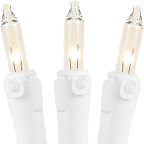 34 100 Bulbs 4" Commercial Novelty Lights Feet Traditional Incandescent Mini Lights, Clear on Black Wire with Spacing
