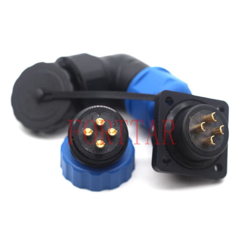 SD20 Series 4 Pin Waterproof Connector, IP67 Aviation Electrical Plug Socket for Heavy Industrial Equipment