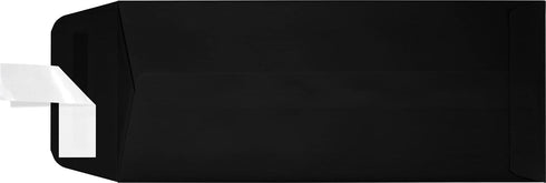 LUXPaper #10 Policy Business Envelopes, Peel & Press, Black Linen, 4 1/8" x 9 1/2", 50 Qty